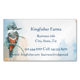 Watercolor Kingfisher Business Logo Carte de visit