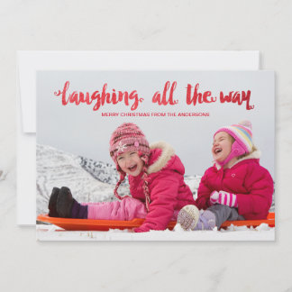 Watercolor Laughing All Way Carte photo