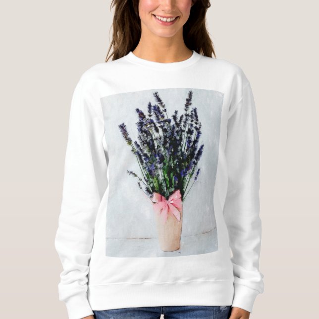 Watercolor Lavender Bouquet Sweatshirt (Devant)
