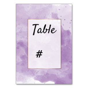 Watercolor Lavender Numéro de table romantique
