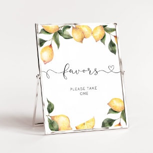 Watercolor lemon Favors Poster