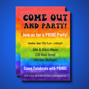 Watercolor LGBTQ PRIDE Mois Fête Invitation