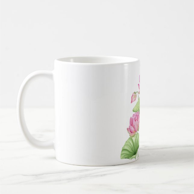  Watercolor Lotus Aesthetic Throw Classic Mug  (Gauche)