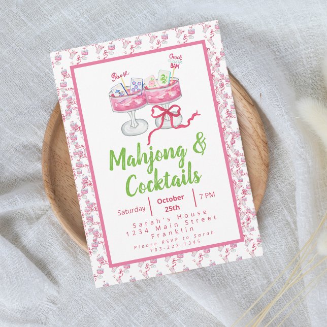 Watercolor Mahjong Grand-millentenaire Cocktail Pa (Créateur téléchargé)