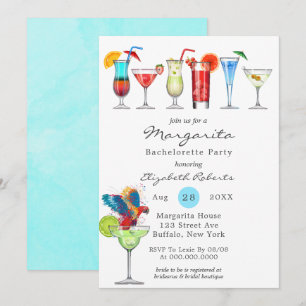 Watercolor Margarita Bachelorette Party Invitation