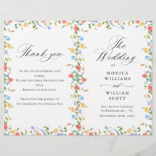 Watercolor Meadow Fleur sauvage Boho Wedding Progr