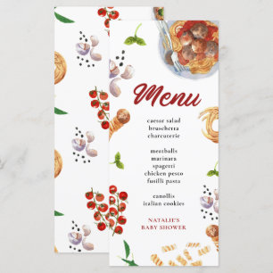 Watercolor Meatball Menu Italien
