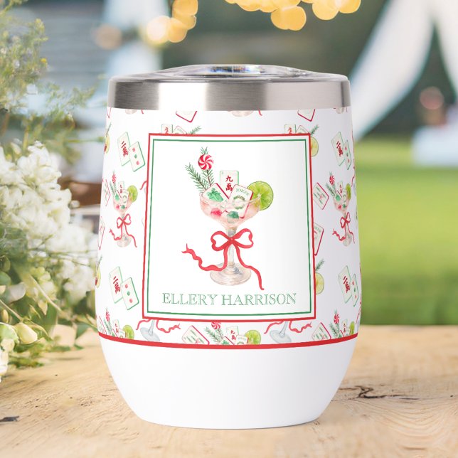 Watercolor Merry Mahjong Christmas Cocktail Party (Créateur téléchargé)