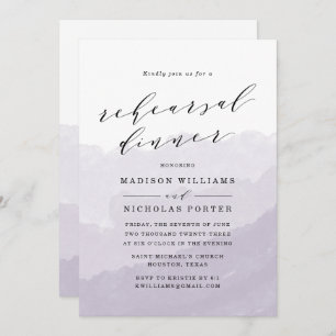 Watercolor Mist Rehearsal Dinner Invitation