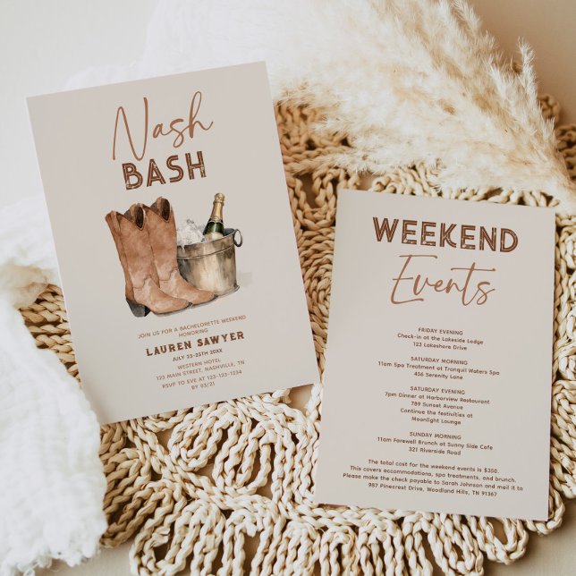 Watercolor Nash Bash Bachelorette Party Invitation (Créateur téléchargé)