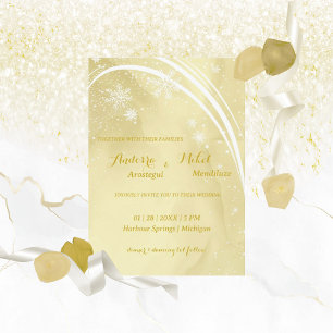 Watercolor Noelle Gold Wedding Invitations