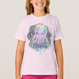 Watercolor Octopus Ocean Anniversaire T-shirt