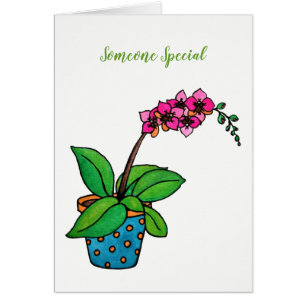 Watercolor Orchid Plant