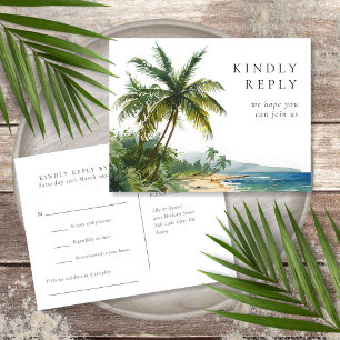 Watercolor Palm Beach Chanson Demande RSVP Carte P