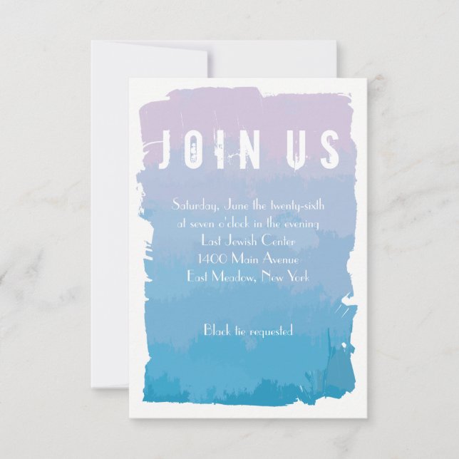 WATERCOLOR PASSION Bat mitzvah Invitation (Devant)