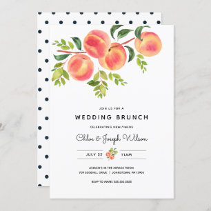Watercolor Peaches Mariage Brunch Invitation