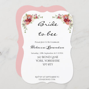 Watercolor Peony Floral Bridal Showeuse Invitation
