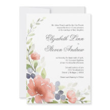 Watercolor Peony Mariage Invitations