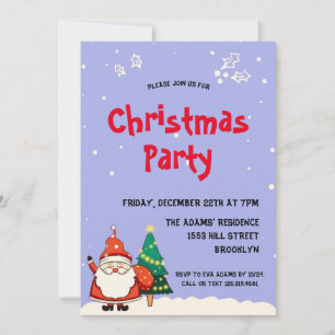 Watercolor Père Noël Christmas Party Invitation