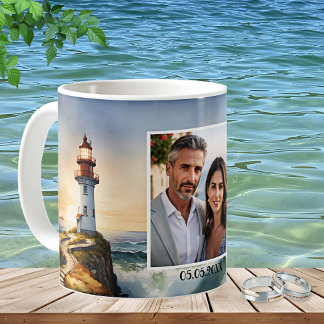 Watercolor Phare Mariage Photo Mug