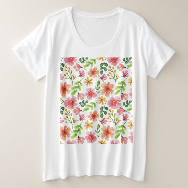 Watercolor Pink Flowers Pattern-69677 (Design devant)