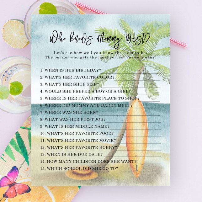 Watercolor plage - Qui connaît maman mieux (Créateur téléchargé)