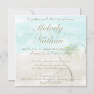 Watercolor Plage tropicale Invitation de mariage