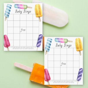Watercolor Popsicle Baby Bingo jeu