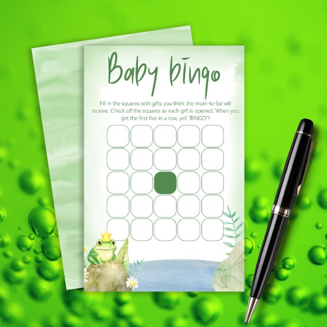 Watercolor Princess Frog Baby shower jeu de bingo (Créateur téléchargé)