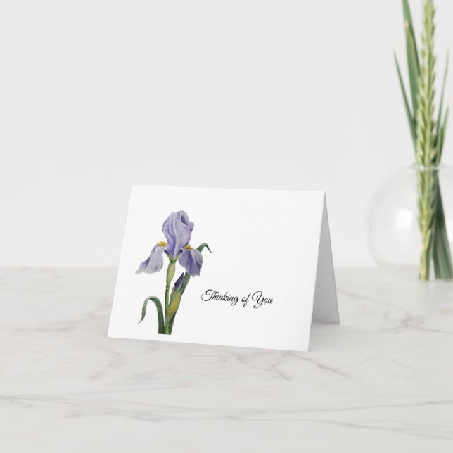 Watercolor Purple Iris Note Card (Devant)
