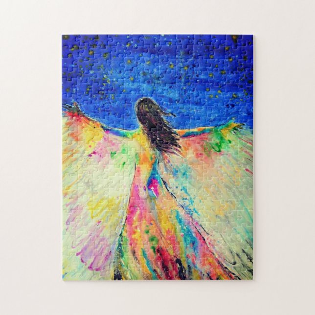 Watercolor Puzzle Voler Femme (Vertical)