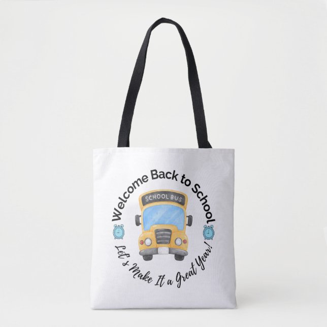 Watercolor School Bus Tote Bag (Devant)