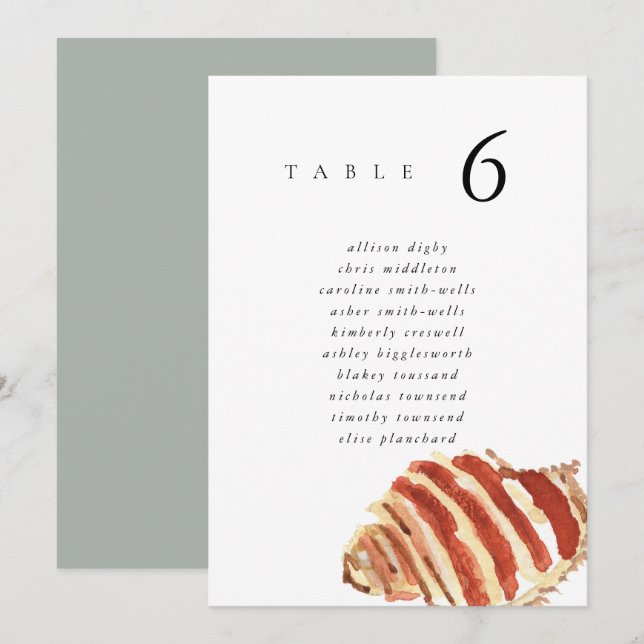 Watercolor Seashell Beach 5x7" Wedding Seat Chart (Devant / Derrière)