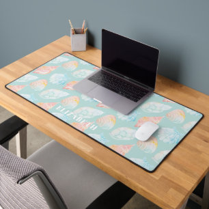 Watercolor Seashell Nom du bureau Mat