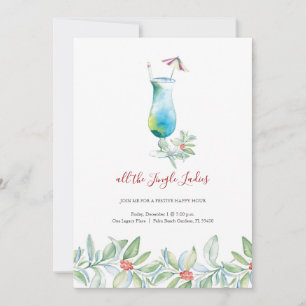 Watercolor Single Ladies Holiday Invitation