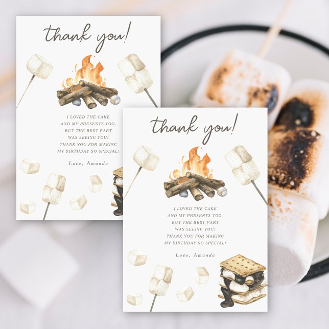 Watercolor S'more Fun Merci d'anniversaire (Créateur téléchargé)