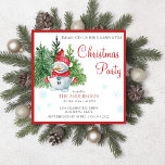Watercolor snowman pin merveille petite invitation<br><div class="desc">Aquarelle Pins de Noël Snowman,  décoration cardinale rouge oiseau joyeux petite invitation de Noël.</div>