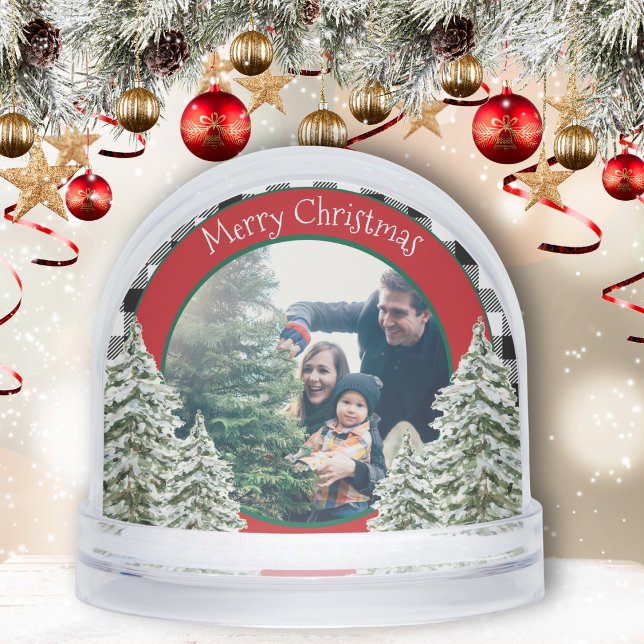 Watercolor Snowy Trees With Black Plaid (Créateur téléchargé)