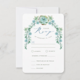 Watercolor Succulents Garden Wedding Carte RSVP