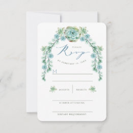 Watercolor Succulents Garden Wedding Carte RSVP