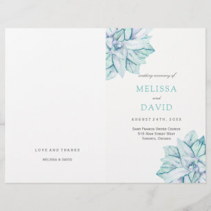Watercolor Succulents Programmes de mariage