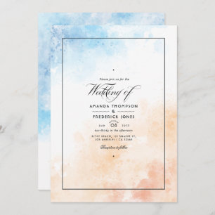 Watercolor Summer Beach Mariage Invitation
