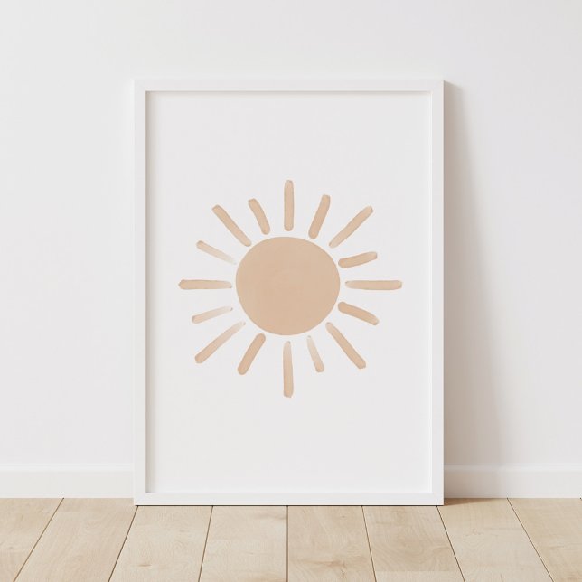 Watercolor Sun Gender Neutral Nursery Poster (Créateur téléchargé)