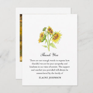 Watercolor Sunflower Funeral Photo Merci