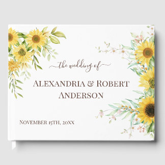Watercolor Sunflower Mariage Livre d'or