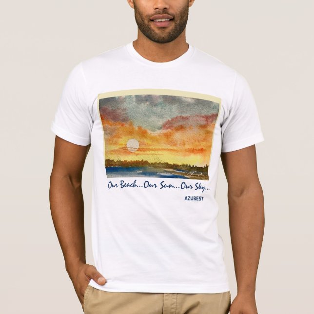 Watercolor Sunset - T-shirt Fine Cotton Men (Devant)