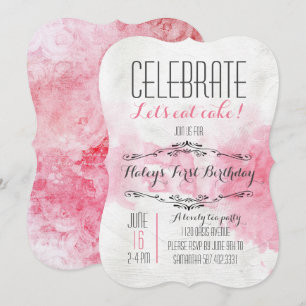 Watercolor Tea Party Invitation anniversaire