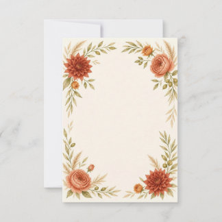 Watercolor Terracotta Wedding RSVP Card