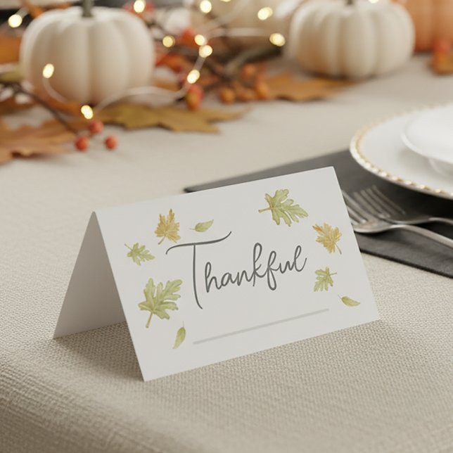 Watercolor Thanksgiving Place Card and Gratitude   (Créateur téléchargé)