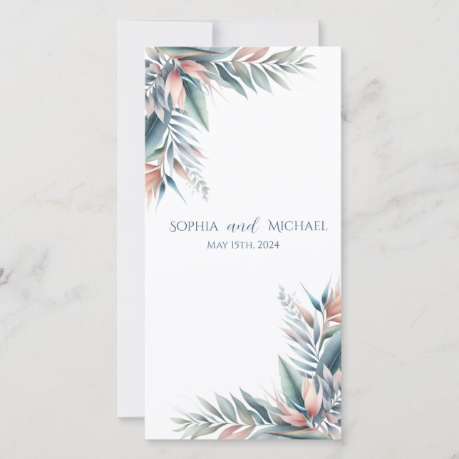 Watercolor Tropical Dream- Programme de mariage- (Devant)